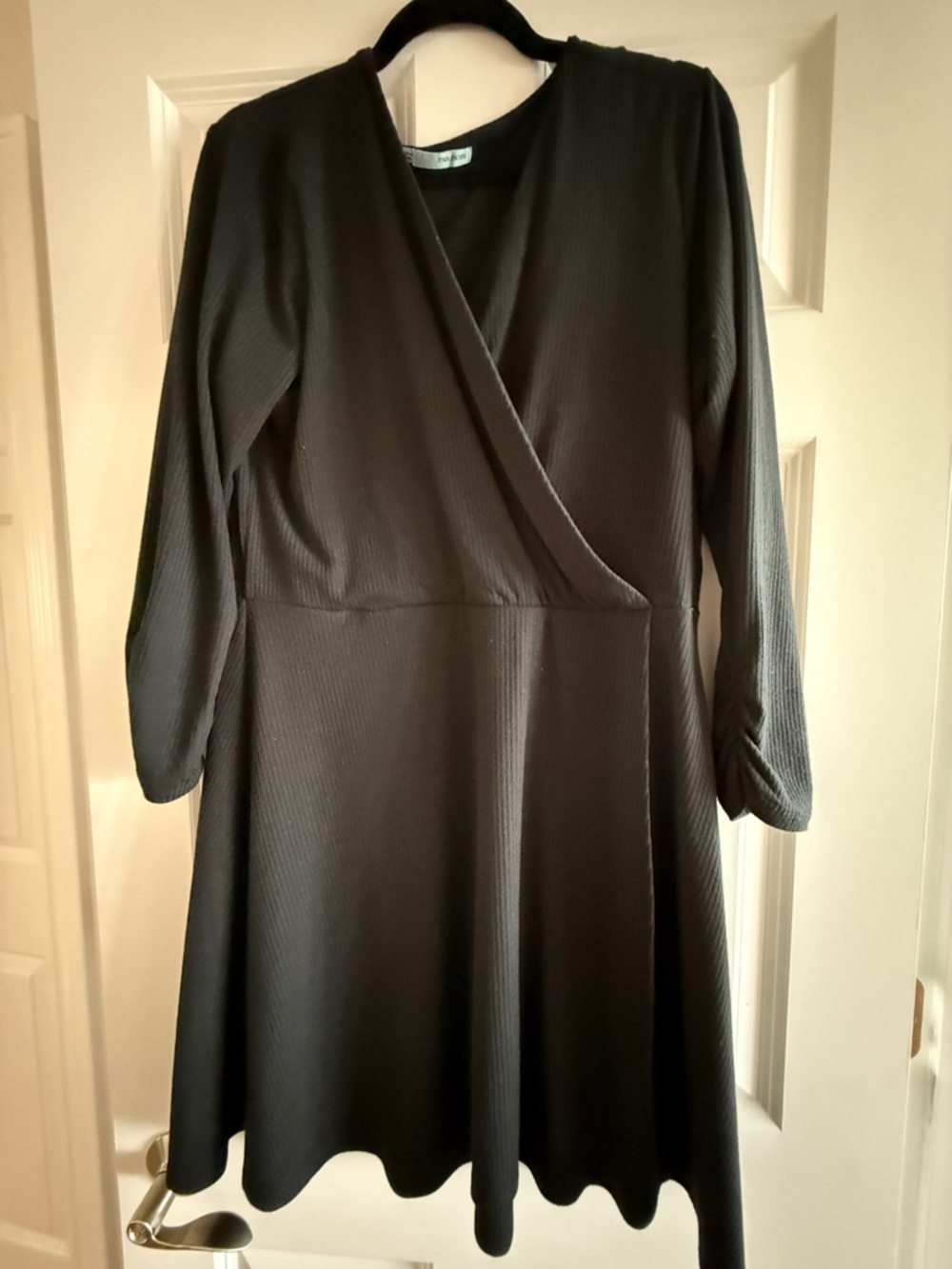 Maurices Black Long-Sleeve Wrap Dress